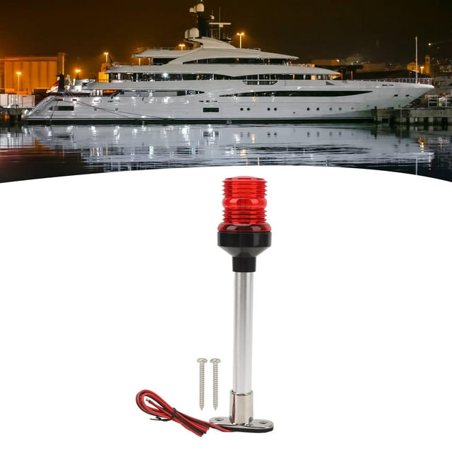 Stern Light 10 Inch Boat Anchor Light Waterproof LED Fixed Mount Boat Navigation Lights For Fishing Boat Marine Yacht Pontoon All Round 360 Illumination Stainless Steel Base