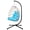 Blue + HDPE, variant on FENGFAN Foldable White HDPE Rattan Hanging Egg Chair With Stand Pillow Heavy Duty Aluminum Steel Frame 350 Lbs Single Pack