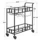 thumbnail image 3 of Carro de Bar Portátil con Ruedas - 2 Niveles de Vidrio Espejado, Incluye Porta Copas y Botellas, Estructura Metálica, para Hogar o Fiestas– Color Negro + Espejo, 3 of 7