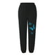 thumbnail image 2 of Gibobby Pantalones holgados casuales estampados para mujer con dos bolsillos deportivos cintura cerrada con cordones cintura elástica pantalones de pie pequeño pantalones de chándal (Negro, M), 2 of 4