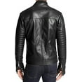thumbnail image 2 of Men's Genuine Black Lambskin Leather Jacket Motorcycle Biker Jacket A885, 2 of 3