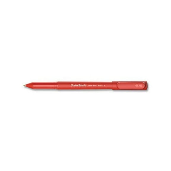 Write Bros. Ballpoint Pen Bold 1.2 mm, Red Ink/Barrel, Dozen