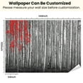 thumbnail image 3 of Peel and Stick Wallpaper Waterproof Red Forest Black White Landscape Wall Mural Decor Self Adhesive and Removable 100in x 144in, 3 of 8