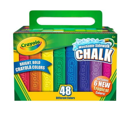 Crayola Washable Sidewalk Chalk in Assorted Colors, 48 Count