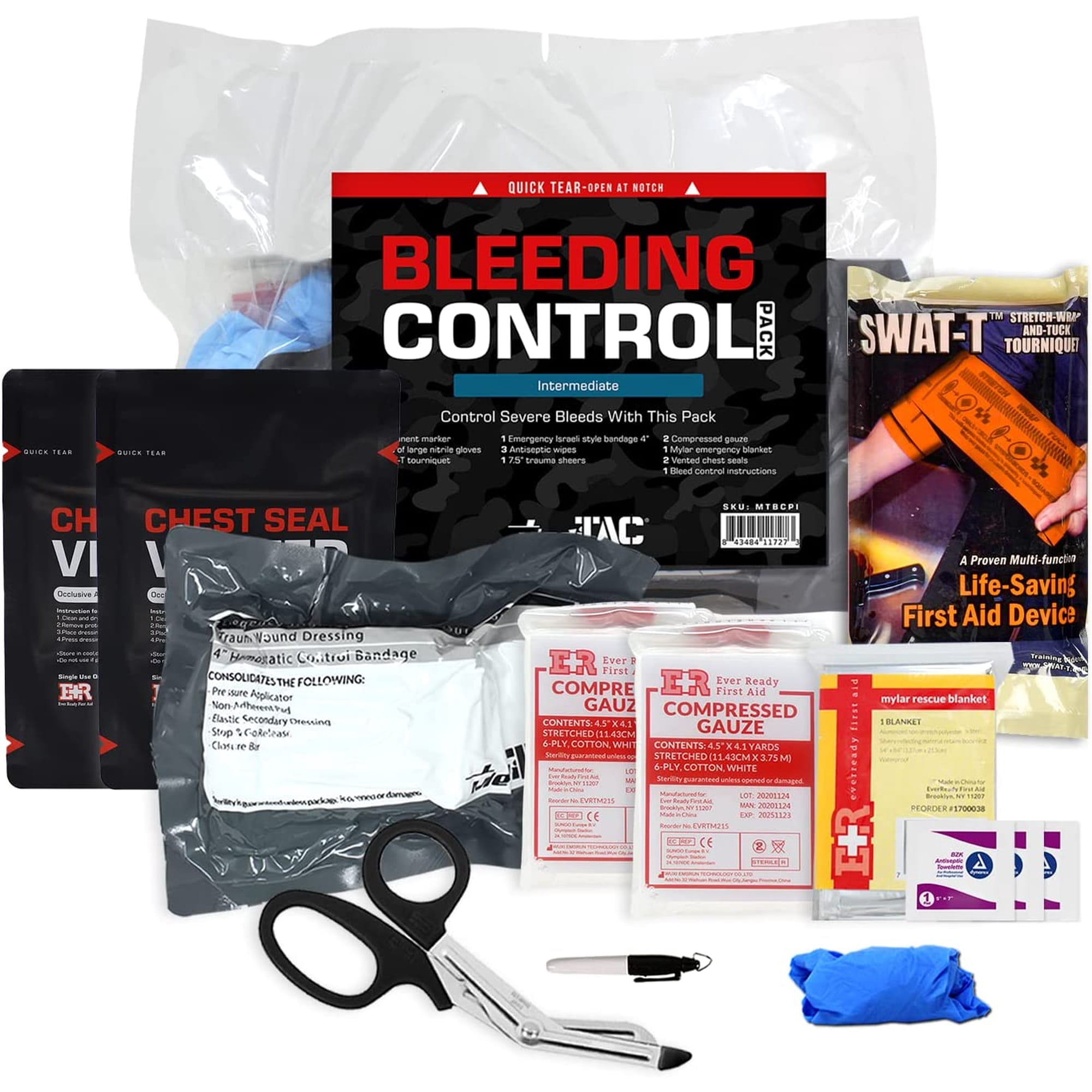 MediTac Intermediate Bleeding Control Pack Feat. Emergency Bandage and Compressed Gauze Dressing – Intermediate
