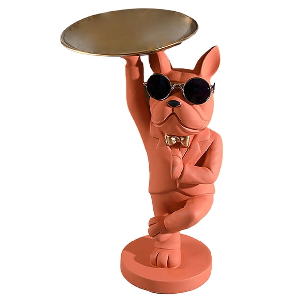 Almacenamiento de animales con gafas Figuras Decoración del hogar Llave Color naranja Zulema Bandejas decorativas