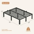 thumbnail image 3 of Bel Ark 18 Inches Full Bed Frame, Heavy Duty Metal Platform with Storage Space Under Frame, No Box Spring Needed Full Size Bed Frame, 3 of 8