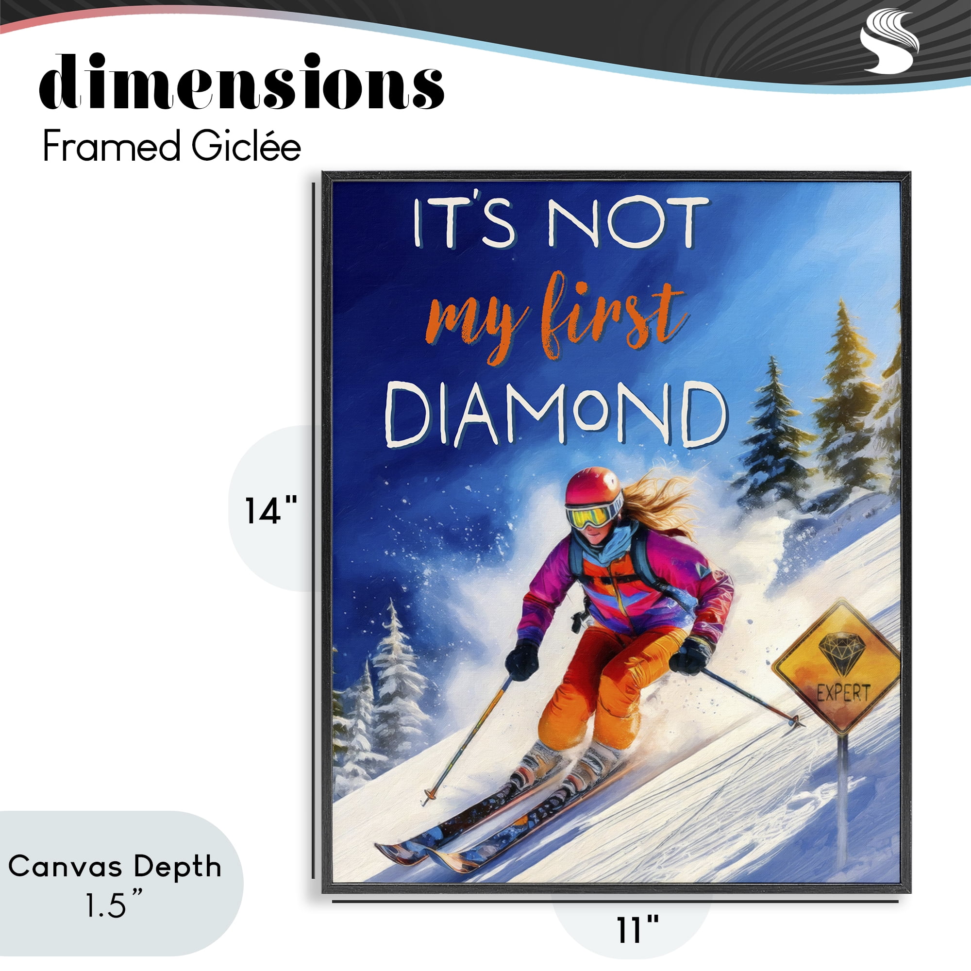 Stupell Industries Not My First Diamond Black Framed Giclee Art, design by Grotto Studios