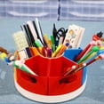 thumbnail image 3 of Hobeauty Swivel Pen Holder Rotating Pen Holder Desk Organizer for Home Office Students Swivel Makeup Brush Organizer with 6 Compartments Lightweight Durable, 3 of 8