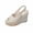 Beige Shoes for Women, variant on Women's Sandal Wedge Heel Sole Open Toe Plus Size Available Support For Daily Activities Black 40
