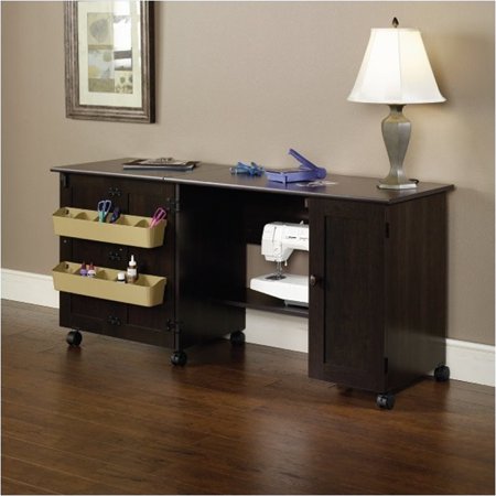 Pemberly Row Craft And Mobile Sewing Cart In Cinnamon Cherry Pemberly Row Craft And Mobile Sewing