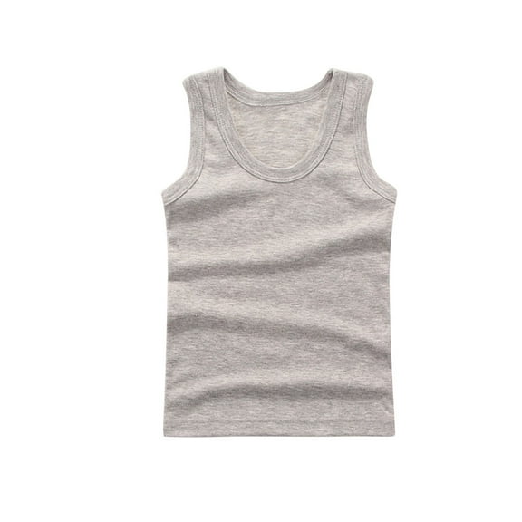 Alkepwun Tank Tops Girls Solid Color Round Neck Cotton Sleeveless Cami Tanks Summer Casual Comfort Breathable Basic Cute Undershirts 2-14 Years
