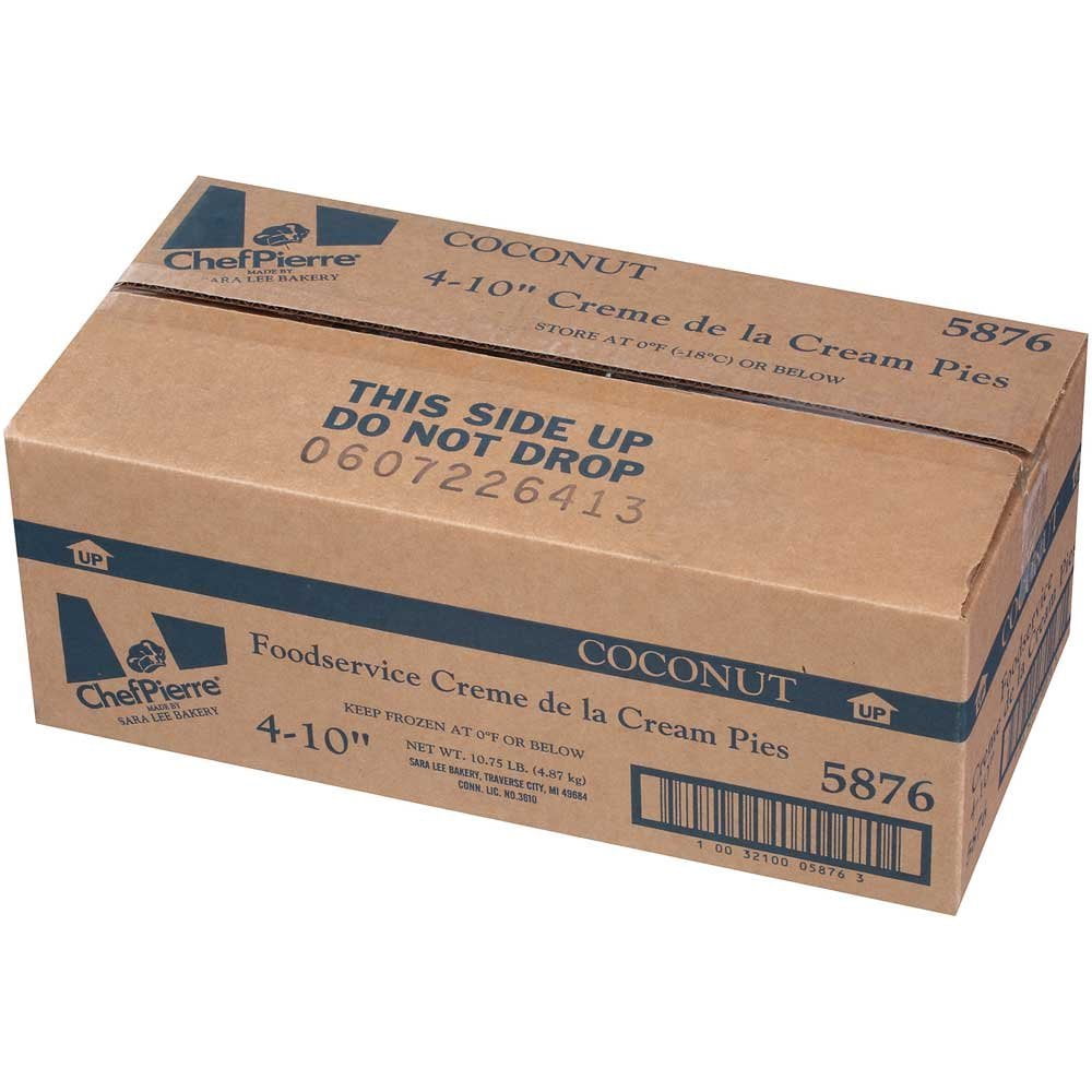 Sara Lee Chef Pierre Coconut Creme de la Cream Pie, 10 inch -- 4 per case.