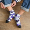 thumbnail image 3 of Rateoe Butterflies Pattern Quarter Crew Socks,Toe Seamed Ankle Socks,Cotton Cushioned Breathable Athletic Crew Sports Socks, 3 of 7