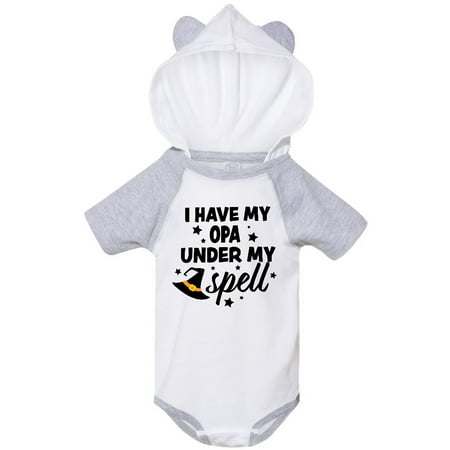 

Inktastic I Have My Opa Under My Spell with Cute Witch Hat Gift Baby Boy or Baby Girl Bodysuit