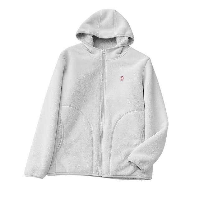 Veste à Capuche Zippée en Polaire Décontractée pour Femmes