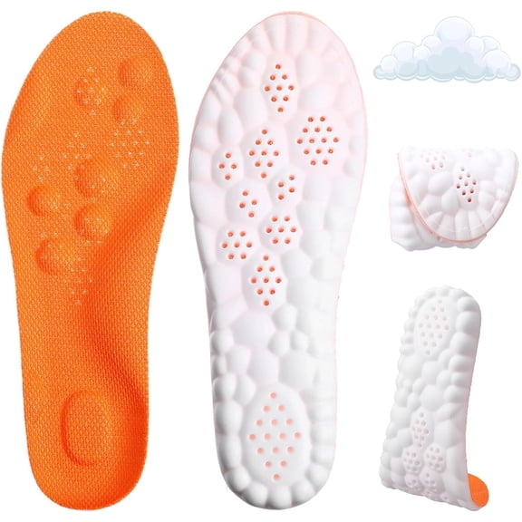 4D Shoe Cloud Insoles for Men Women, 1 Pair Breathable Memory Foam Insoles with Arch Support, Lightweight & Comfortable Cushion for Sports and Daily Wear