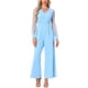 thumbnail image 2 of INSPIRAR CHIC Mono de Mujer Cuello en V Malla de Manga Larga Pantalones Anchos Ropa de Fiesta L Azul Claro, 2 of 6