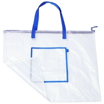 KALLORY Classroom Projects 1Set Poster Storage Bag Blue Durable Zipper Carrying Straps Waterproof Dustproof