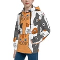 thumbnail image 2 of Kll Unisex Kids Boys Girls Hooded Pocket Pullover Hoodies-Funny Cats, 2 of 9