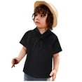 thumbnail image 4 of Boys Uniform Polo Shirts Toddler Boys School T Shirts Gentleman V Neck Short Sleeve Solid Shirts Boys Polo Shirt Black 3 Years-4 Years, 4 of 4