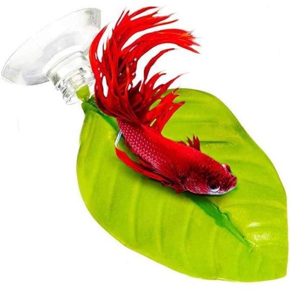 2 pcs Betta Fish Rest Leaf, Betta Spawning Leaf, Single and Double-Layered Ornamental Artificial Leaf Bed Aquarium Accessories