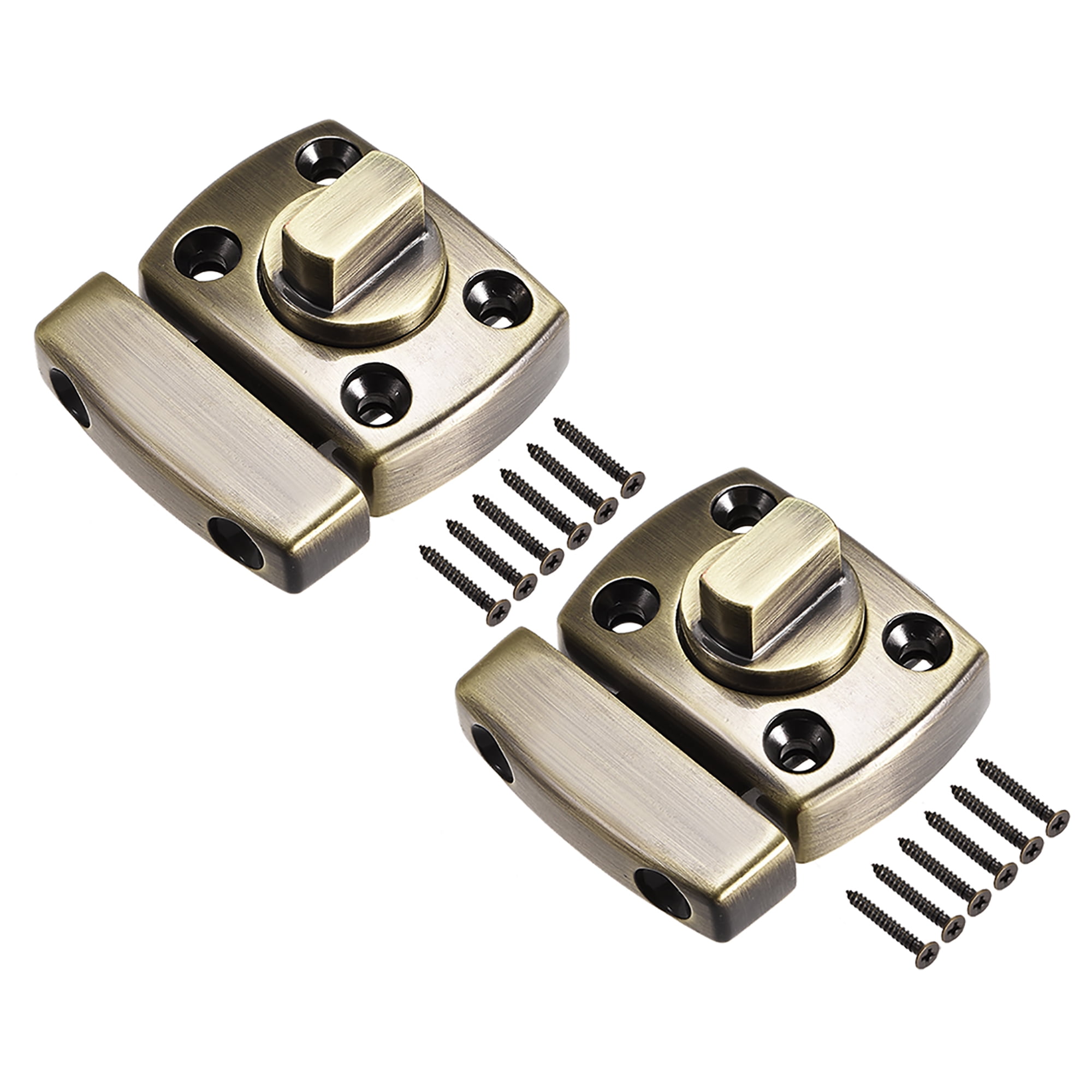 Rotate Bolt Latch, 1" Zinc Alloy Security Door Slide Lock, 2 Pcs