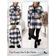 thumbnail image 7 of Xuanfei Women Plaid Lapel Button Up Long Sleeve Mid-Long Wool Shacket Coat, 7 of 7