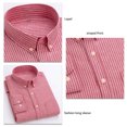 thumbnail image 5 of Blusa de manga larga para hombre Camisa informal juvenil con estampado de rayas verticales y solapa fina para ir de compras a la oficina, 5 of 5
