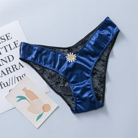 

QWERTYU Comfort Stretch Briefs for Women Panties Invisible Low Rise Underwear Seamless Bikini Royal Blue S