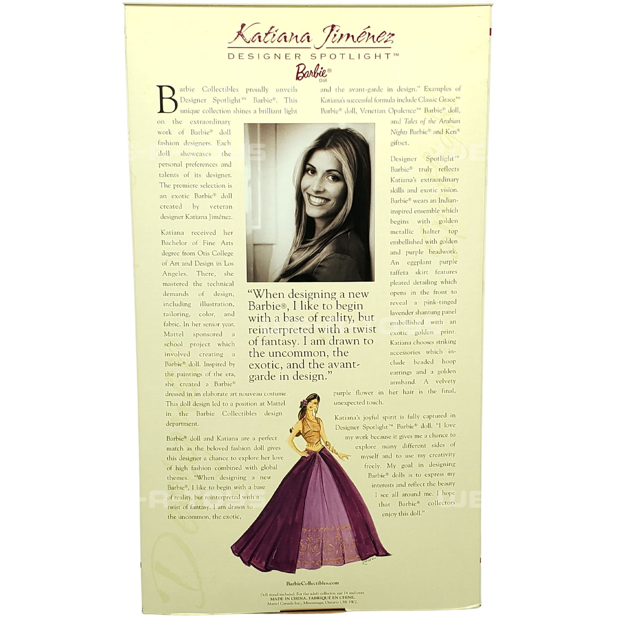 Katiana Jimenez Barbie Doll Designer Spotlight Limited Edition 2002 Mattel B0836