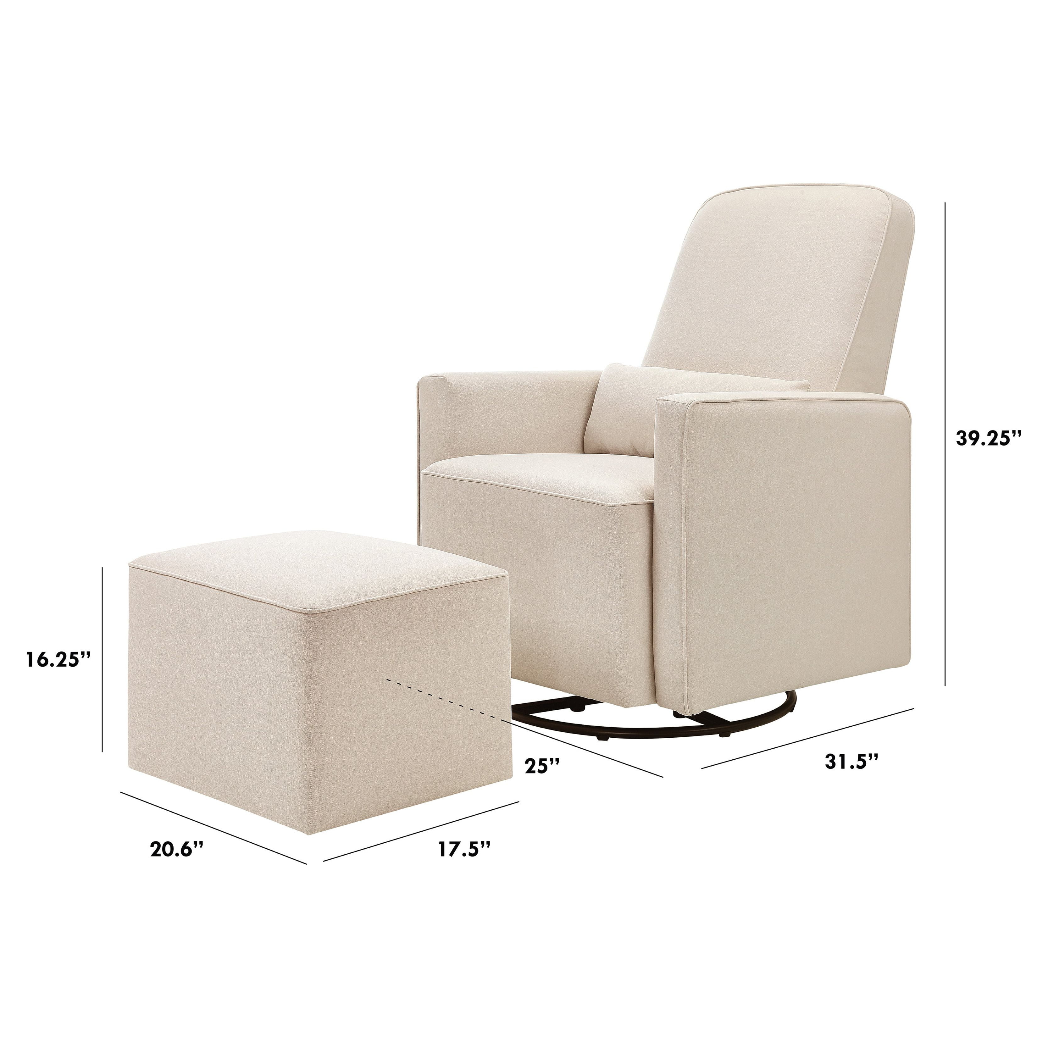 DaVinci Olive Glider and Ottoman, Cream