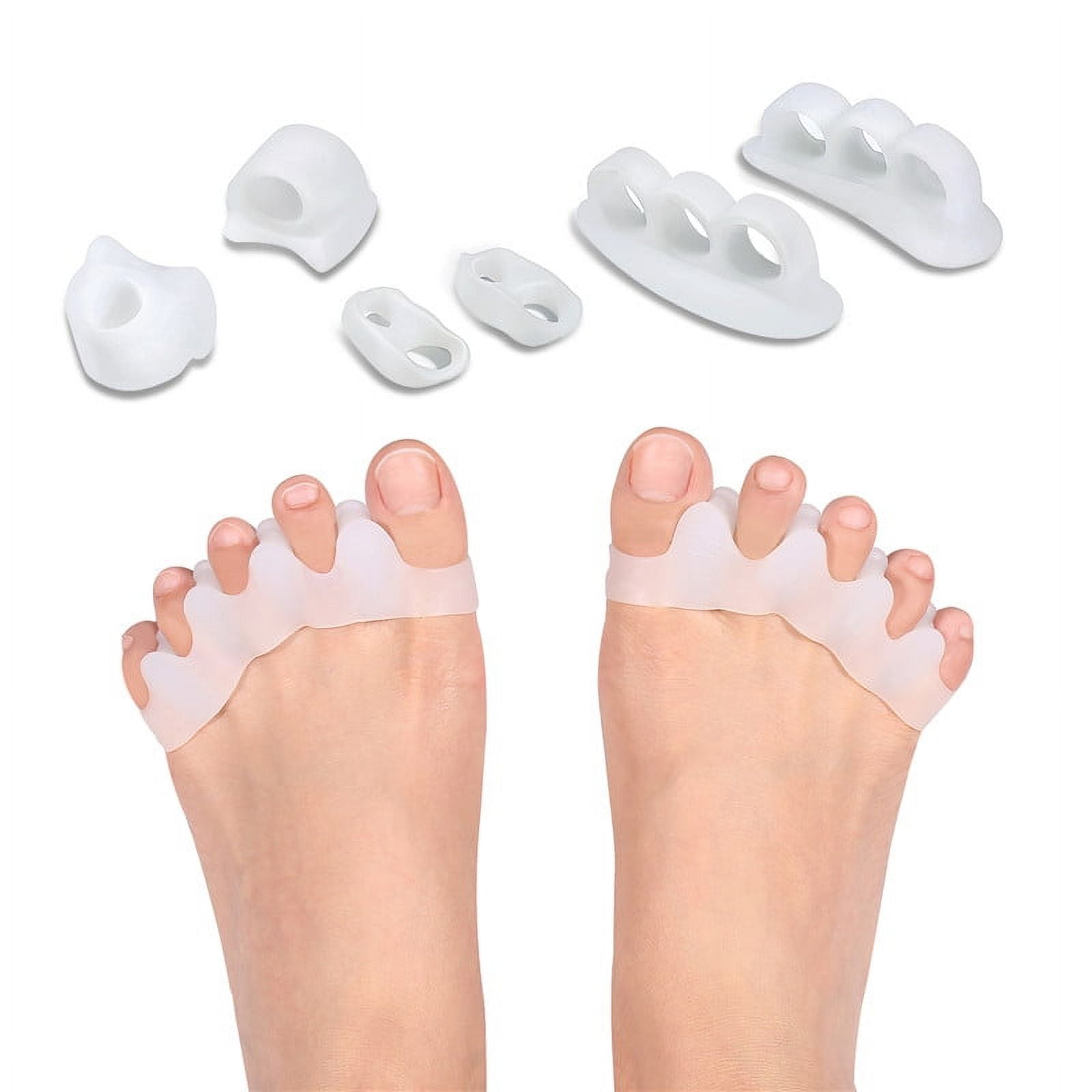 Toe-Separators T Tersely-2 Pairs Soft Gel Toe Spacers to Correct Bunions  Restore