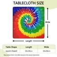 thumbnail image 2 of Colorful Tie Dye Pattern Square Fitted Tablecloth with Elastic Edge,Square Table Cover,Washable Elastic Table Cover for Home Kitchen Party Decor 34"x34", 2 of 6