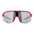 thumbnail image 2 of Xloop Silver Mirror Shield Oversize Half Rim Neon Plastic Sport Sunglasses Pink, 2 of 4