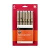 Sakura Pigma Micron Fineliner Pens, Archival Black, 05 Tip Size, 6 Pk