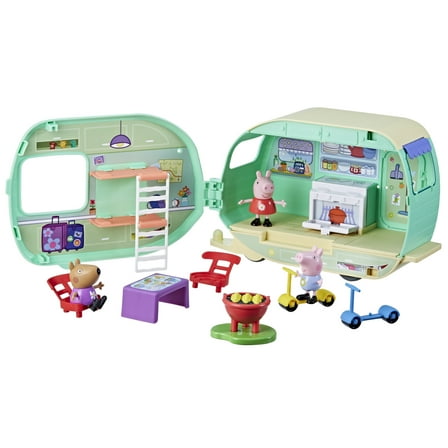 Peppa Pig Toys Peppa's Caravan Playset with 3 Figures, Preschool Toys for Ages 3 