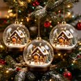 thumbnail image 6 of ZENVIVE Festive Christmas Hanging Ornament, 3.5 Inch Acrylic Snow Globe With A Twisted Cord, Snowy Winter Cabin Decor For Tree Mantel Window Shelf, Deer Cabin Scene, 6 of 8