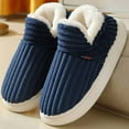 thumbnail image 4 of Xijirk Women's Cozy Winter Slippers Closed Back Vertical Ridged Flat Base Sole Indoor Slippers,7, 4 of 5