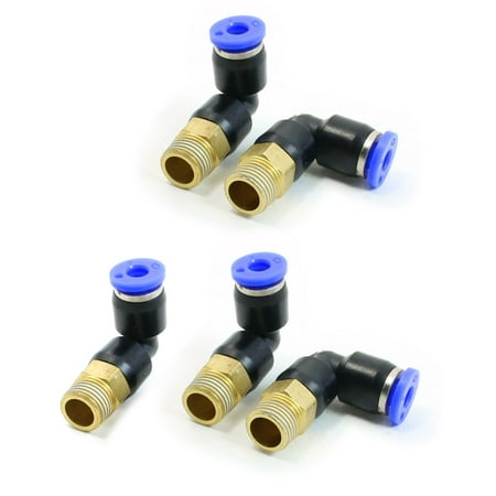 Unique Bargains 5 Pcs 9mm Dia Push in Pneumatic Valve L Style Connectors Quick Fittings