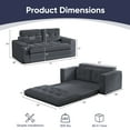 thumbnail image 2 of ZAFLY 2 in 1 Convertible Loveseat, Sleeper Sofa Bed, Floor Couch for Small Space - Gray, 2 of 6