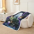 thumbnail image 2 of Erosebridal White Owl Throw Blanket for Couch, Dreamy Jungle Flower Plush Blanket, Retro Books Decor, 60x80, 2 of 7