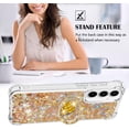 thumbnail image 5 of Phone Case for Samsung Galaxy A55 5G, Galaxy A55 5G Liquid Case Glitter Clear TPU Cute Love Moving Quicksand Sparkle Case with Stand Liquid Shockproof Cover for Samsung Galaxy A55 5G Gold YBZ, 5 of 14