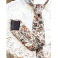 thumbnail image 6 of Barry.Wang Men's Cotton Ties Flower 3.15" Necktie Rust Printed Skinny Tie Sets Clip Extra Long Flower Wedding Party, 6 of 7