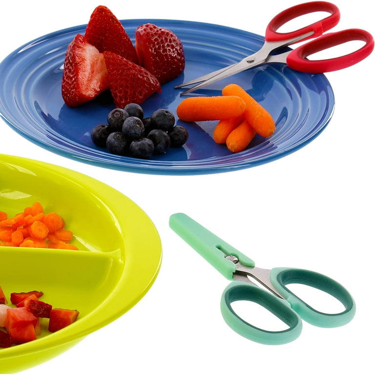Baby Food Scissors with Covers - Set of 2 Shears to Make Every Bite Baby Sized