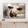 thumbnail image 3 of wall26 Canvas Print Wall Art Brown &amp; White Cow on Faded Color Blocks Animals Wildlife Digital Art Realism Rustic Scenic Nature Photography Colorful for Living Room, Bedroom, Office - 16"x24&, 3 of 5