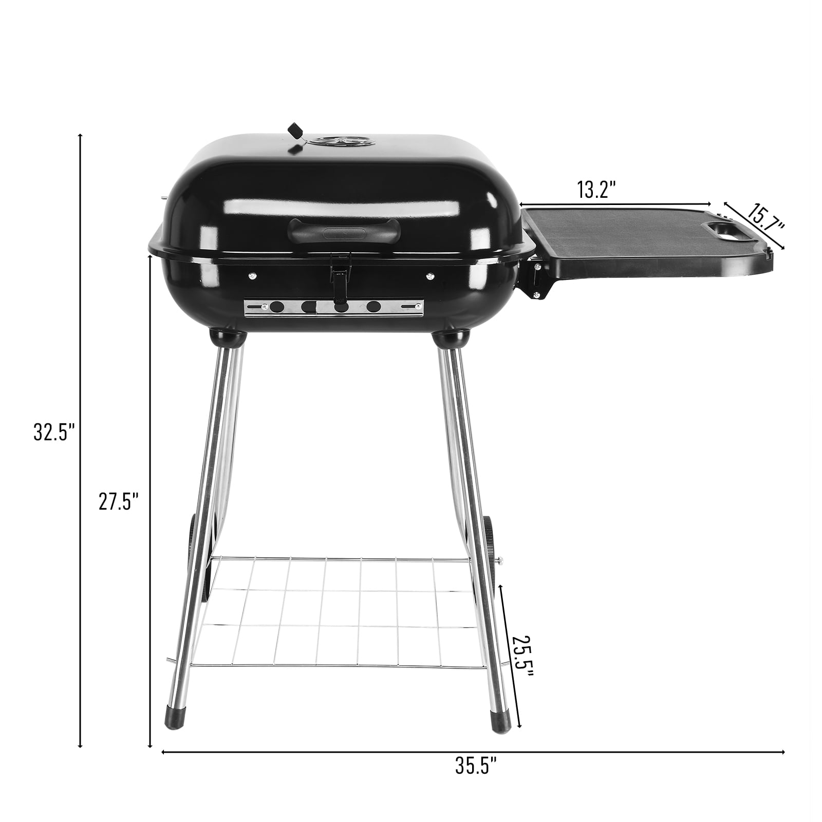 UBesGoo Charcoal Grill Portable BBQ Grill 2-Level Grill Rack Steel BBQ Pit Outdoor for Camping, Black