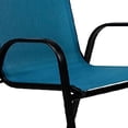 thumbnail image 2 of Feli Outdoor Stacking Chair Set of 2-Blue Mesh Fabric-Black Metal, 2 of 6
