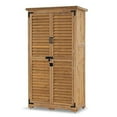 thumbnail image 2 of MCombo Outdoor Storage Cabinet, Garden Storage Shed, Outside Vertical Shed with Lockers, Outdoor 63 Inches Wood Tall Shed for Yard and Patio 0870 (Natural), 2 of 6