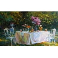 thumbnail image 2 of Sviridov, Sergei 32x21 Gold Ornate Wood Framed with Double Matting Museum Art Print Titled - A Table in Garden IX, 2 of 4
